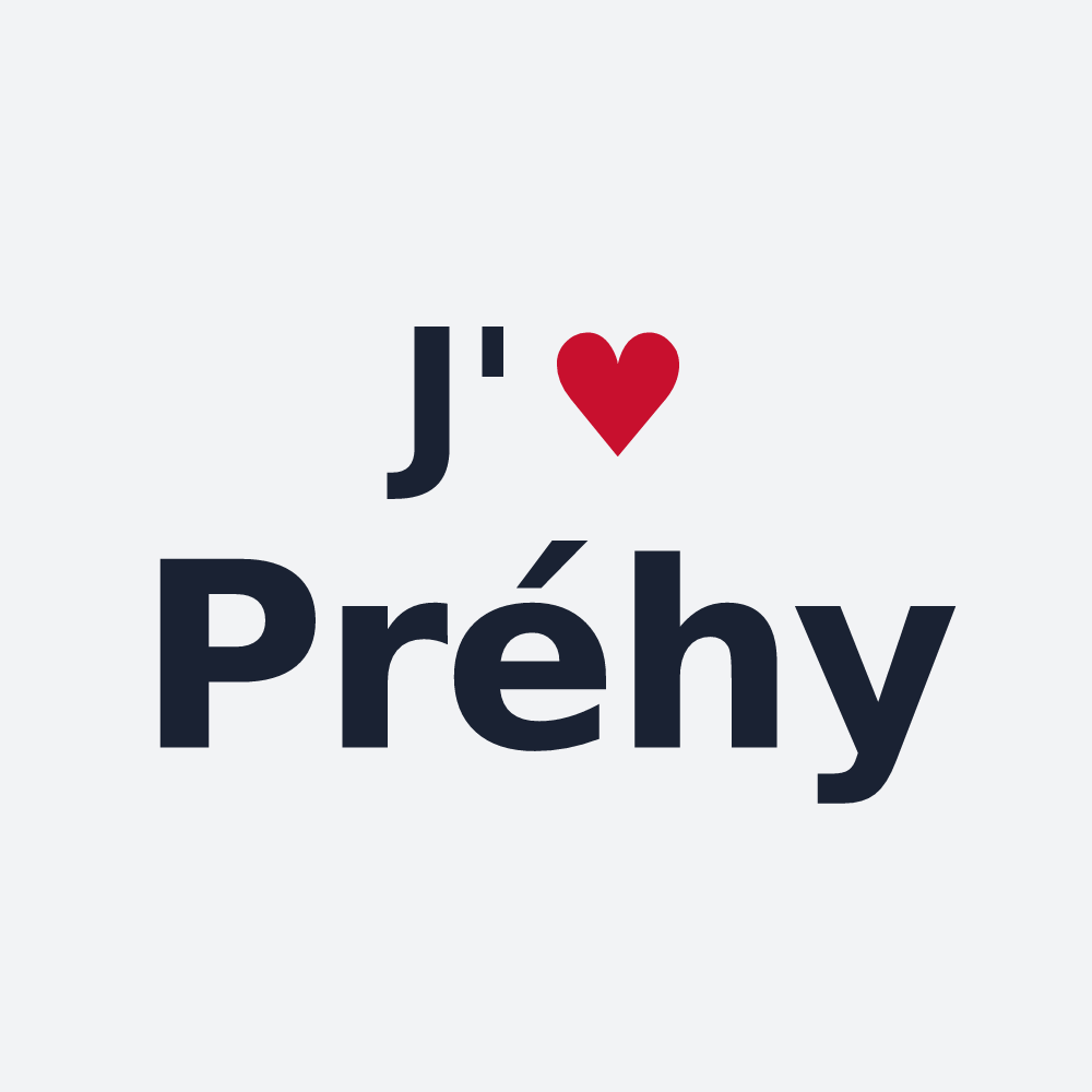 Poster personnalisé Préhy — design J'aime Préhy