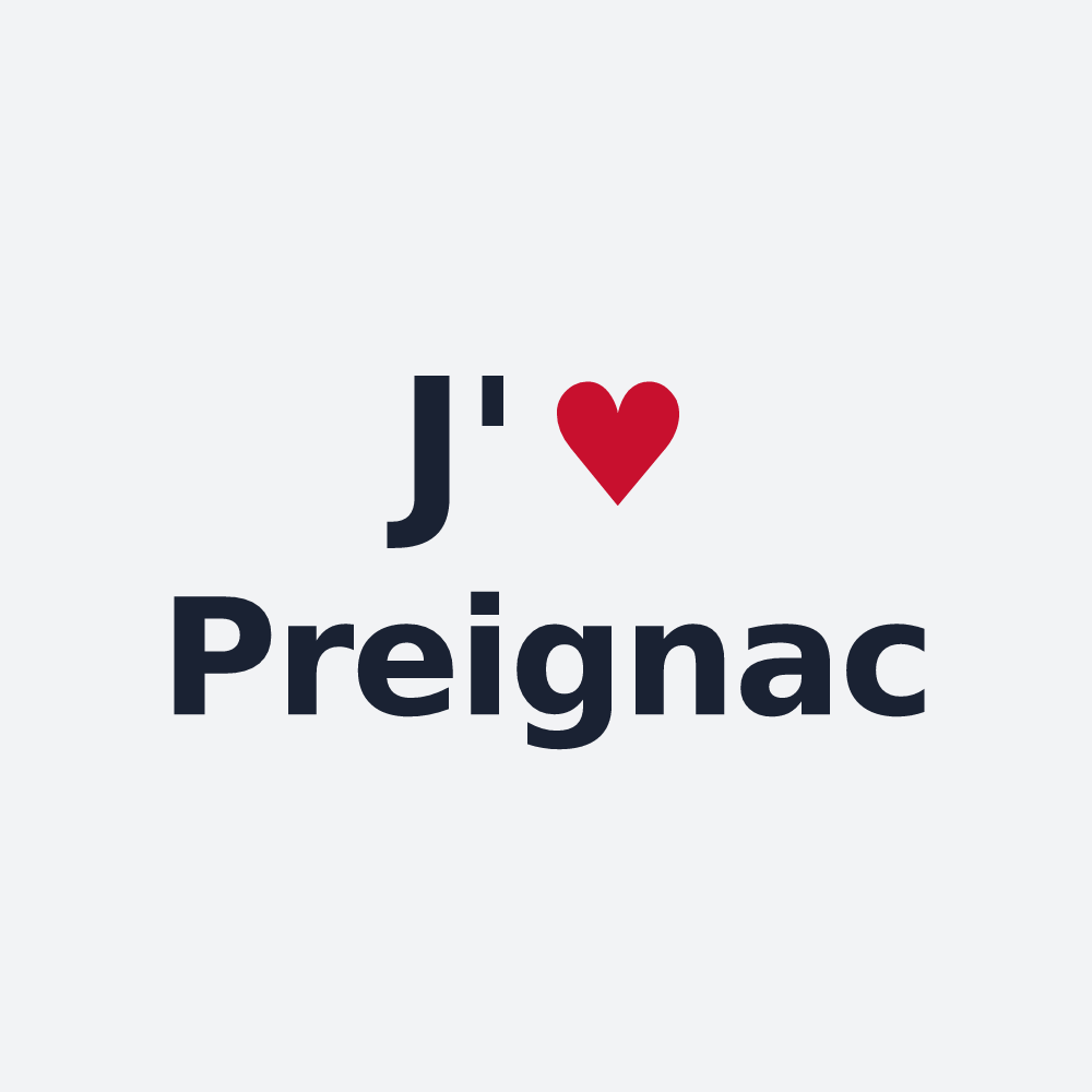 Poster personnalisé Preignac — design J'aime Preignac