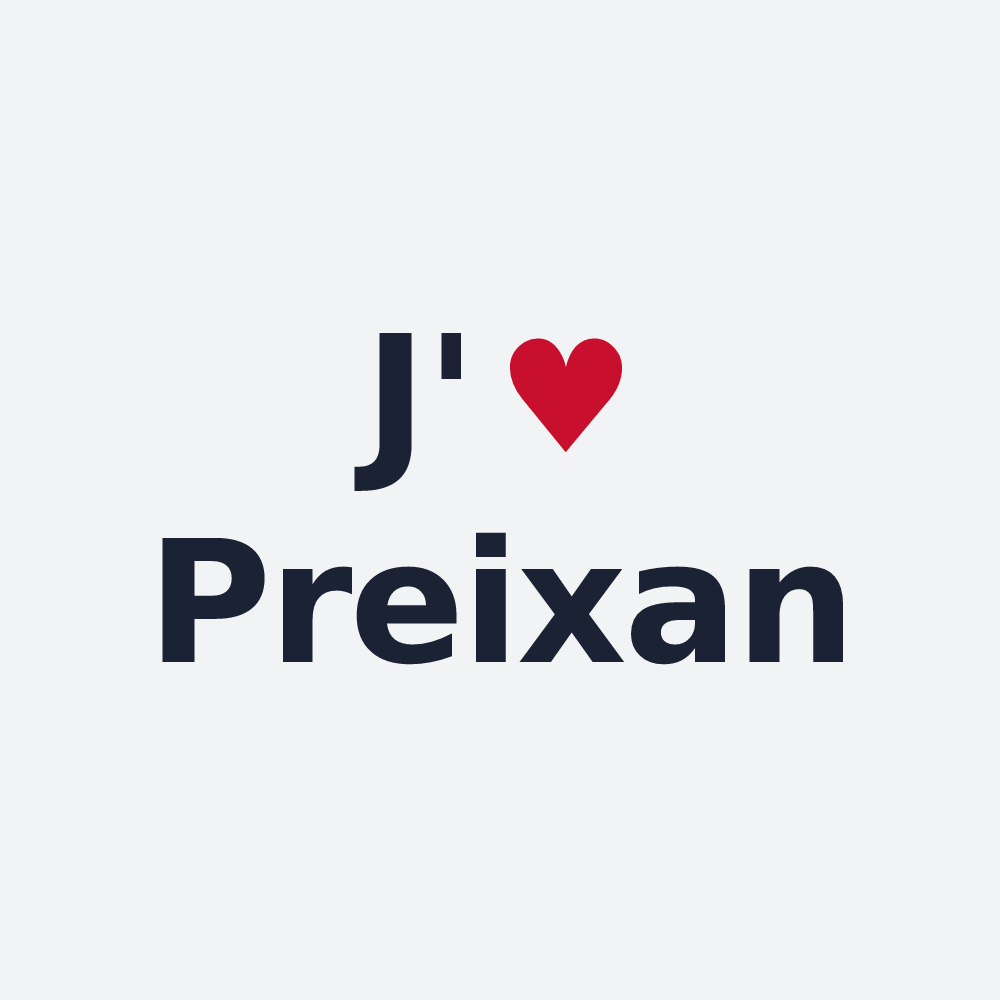 Poster personnalisé Preixan — design « J'aime Preixan » imprimé sur le poster