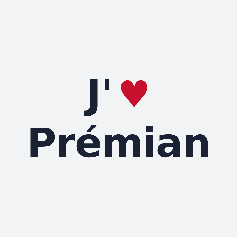 Poster personnalisé Prémian — design J'aime Prémian