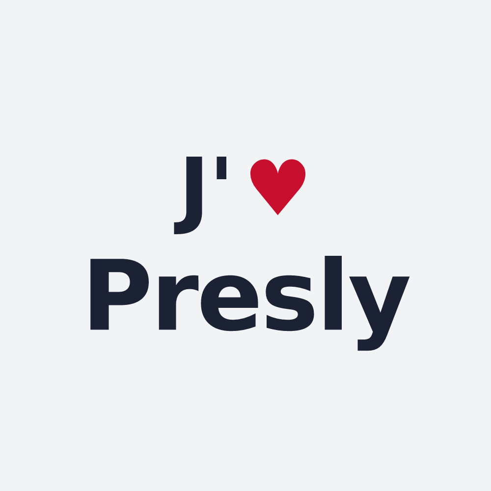 Poster personnalisé Presly — design J'aime Presly