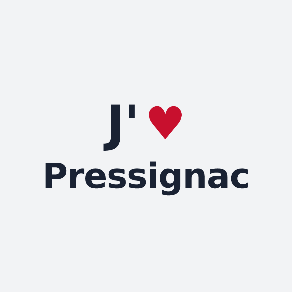 Poster personnalisé Pressignac — design J'aime Pressignac