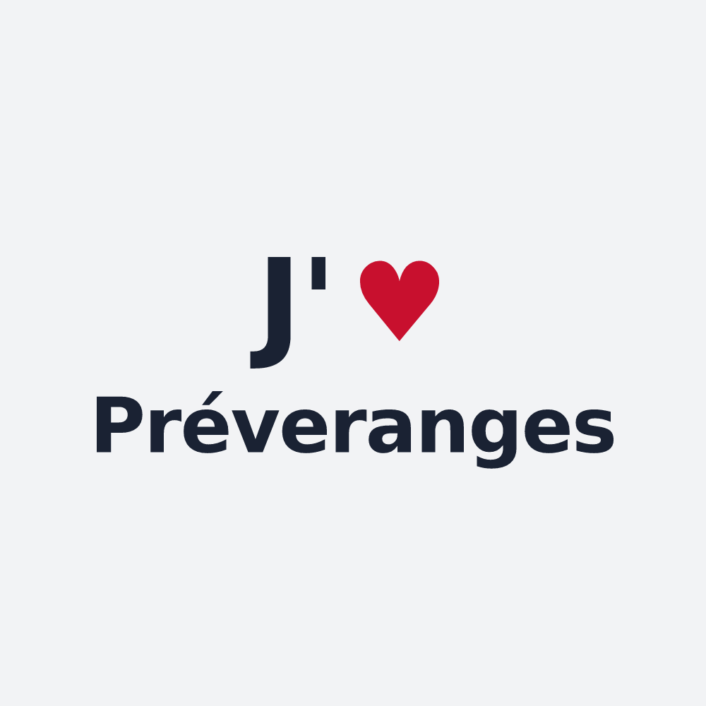 Poster personnalisé Préveranges — design J'aime Préveranges