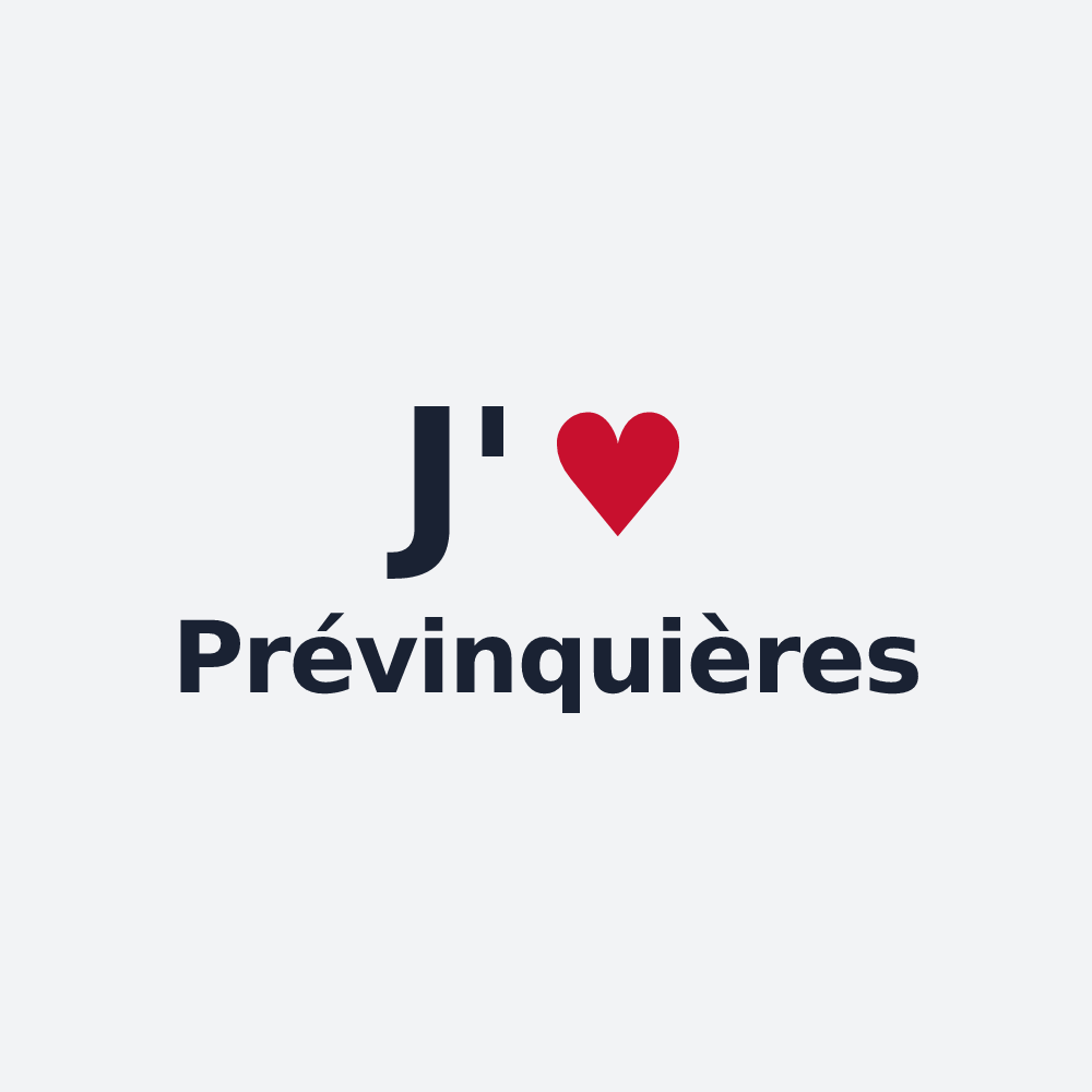 Poster personnalisé Prévinquières — design « J'aime Prévinquières » imprimé sur le poster