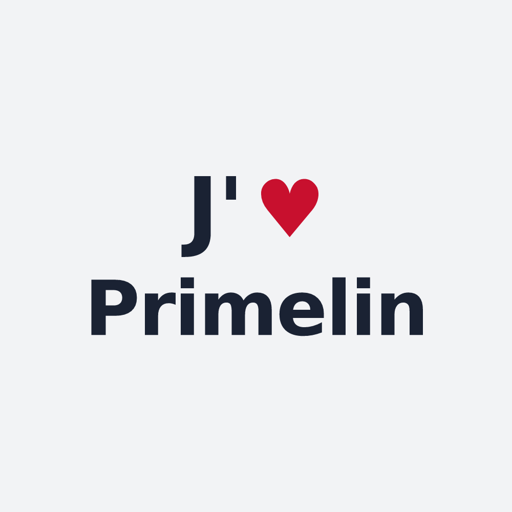 Poster personnalisé Primelin — design « J'aime Primelin » imprimé sur le poster