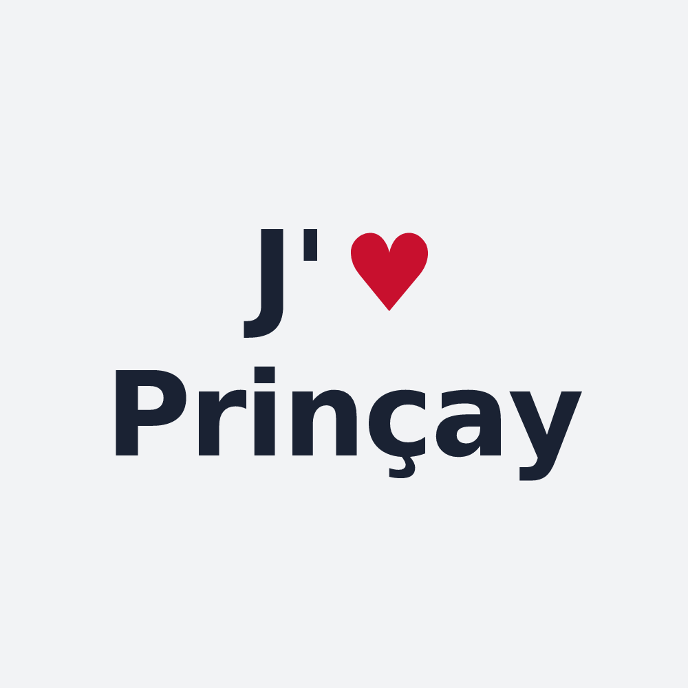 Poster personnalisé Prinçay — design « J'aime Prinçay » imprimé sur le poster