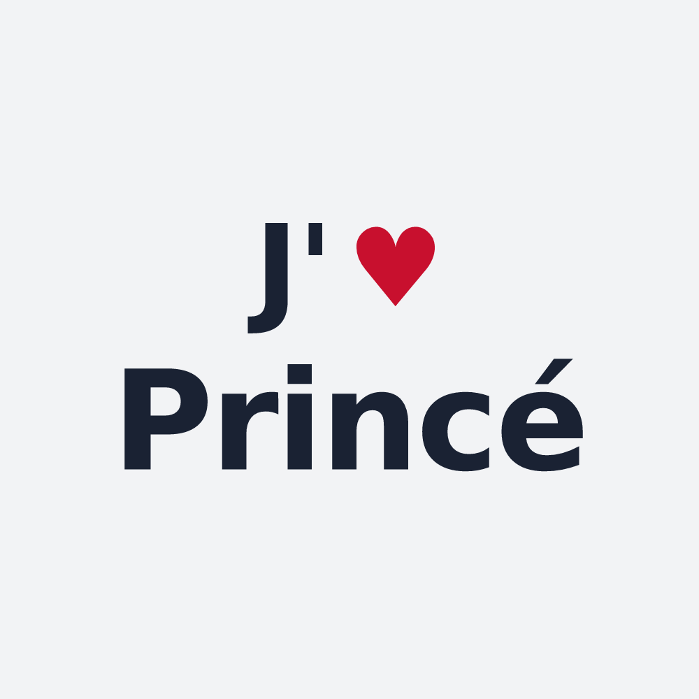 Poster personnalisé Princé — design J'aime Princé