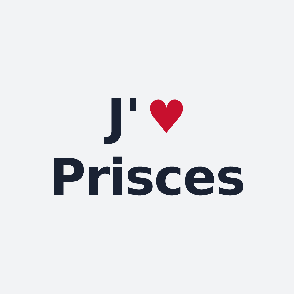 Poster personnalisé Prisces — design « J'aime Prisces » imprimé sur le poster