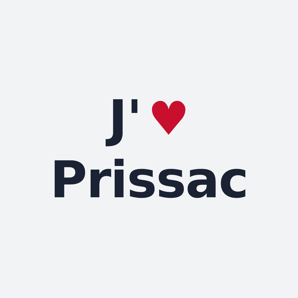 Poster personnalisé Prissac — design « J'aime Prissac » imprimé sur le poster