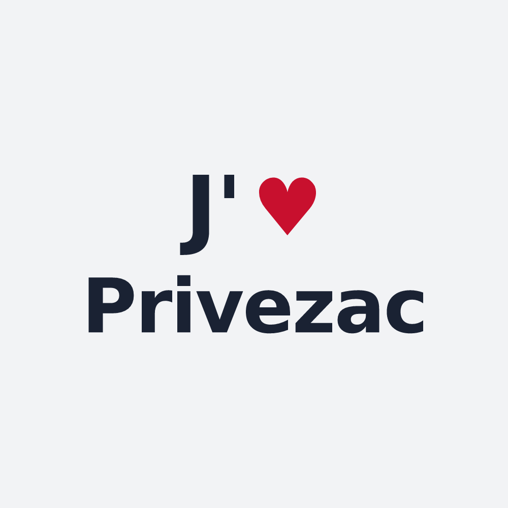 Poster personnalisé Privezac — design « J'aime Privezac » imprimé sur le poster