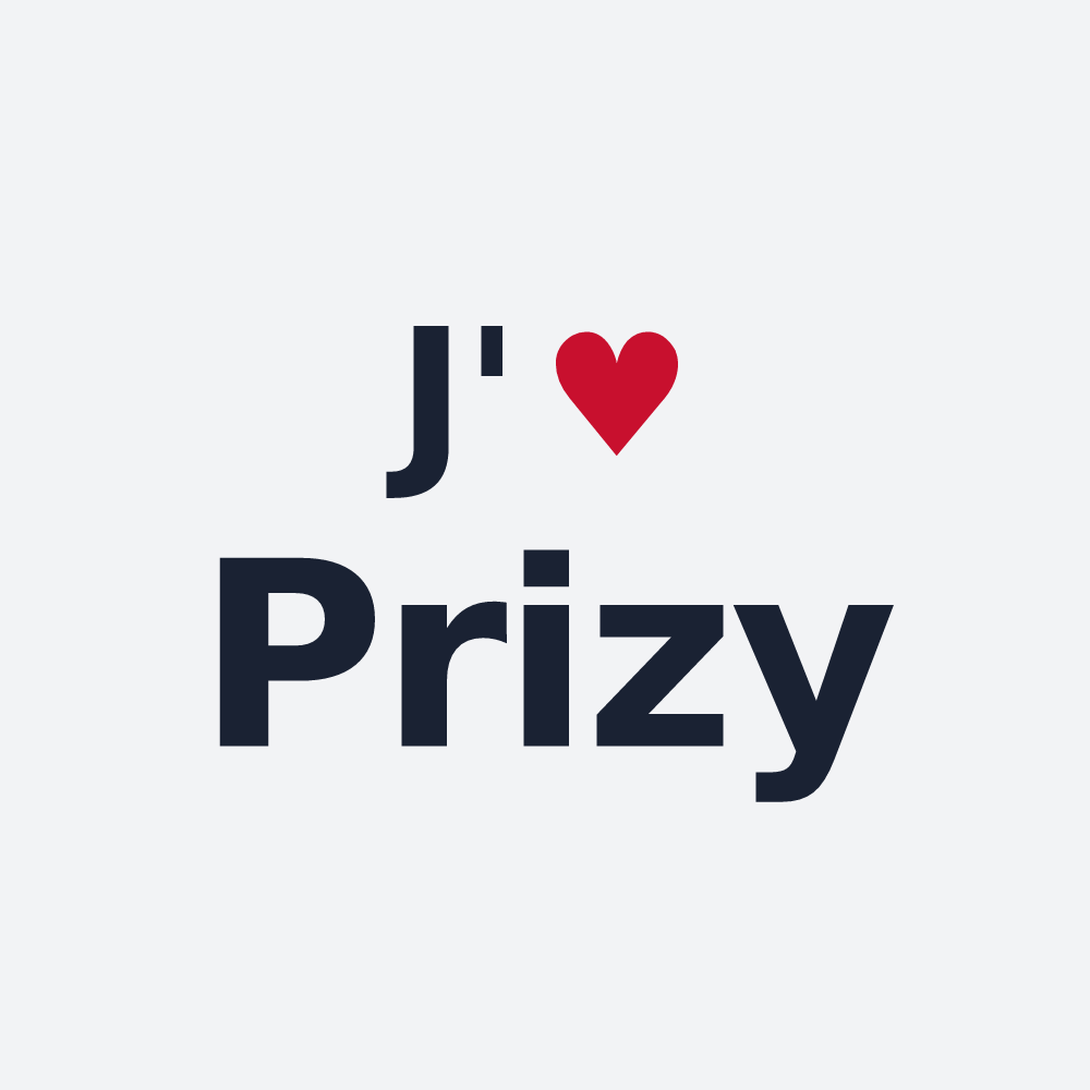 Poster personnalisé Prizy — design « J'aime Prizy » imprimé sur le poster