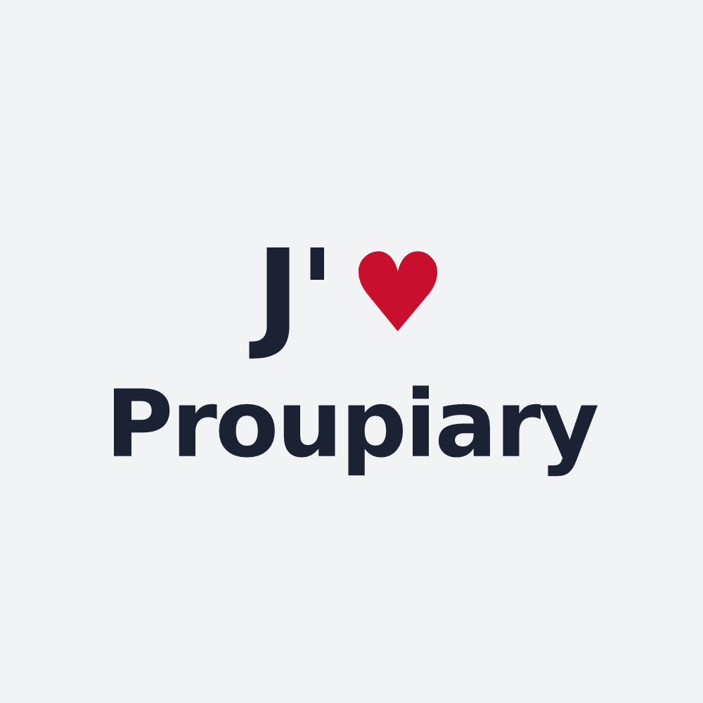 Poster personnalisé Proupiary — design « J'aime Proupiary » imprimé sur le poster
