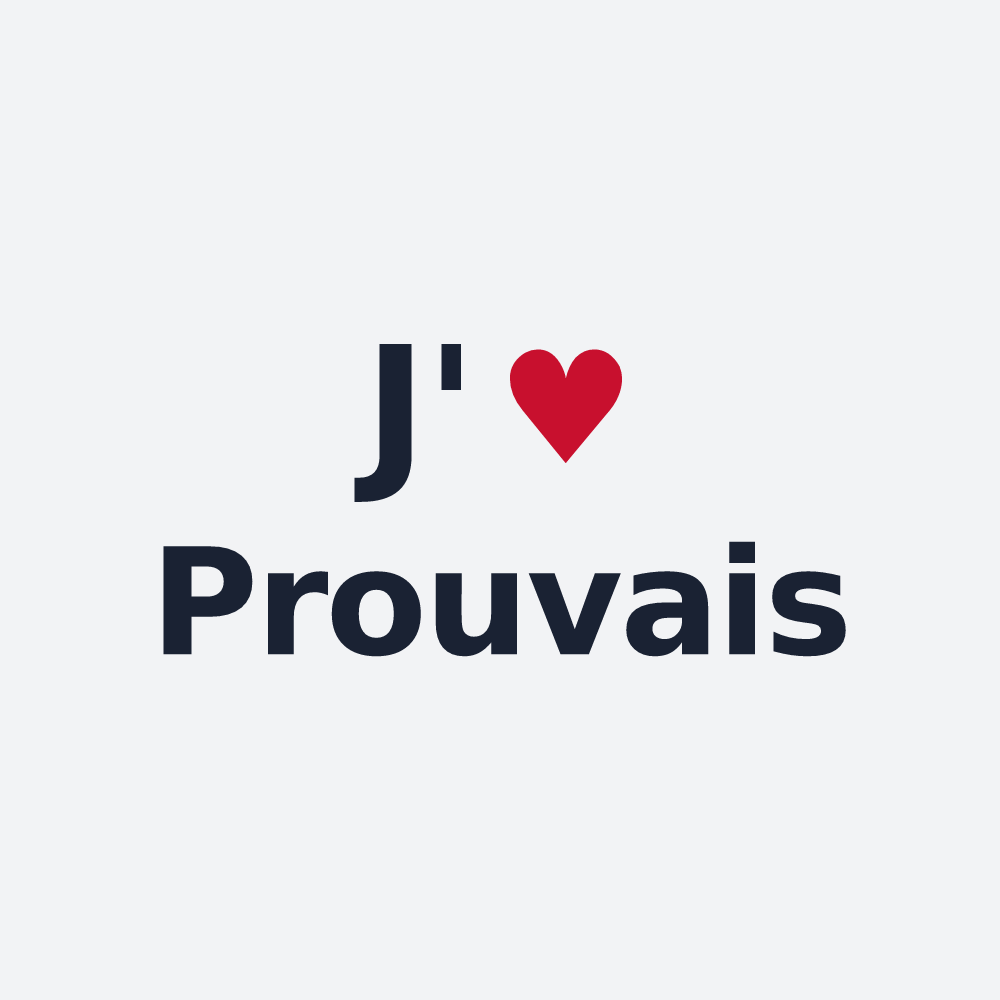 Poster personnalisé Prouvais — design « J'aime Prouvais » imprimé sur le poster
