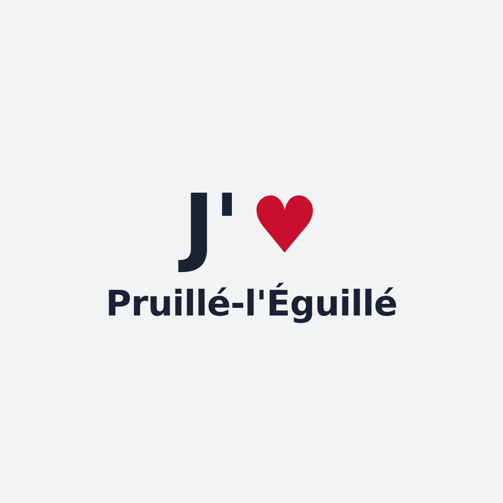 Poster personnalisé Pruillé-l'Éguillé — design « J'aime Pruillé-l'Éguillé » imprimé sur le poster