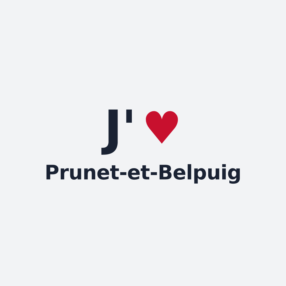Poster personnalisé Prunet-et-Belpuig — design J'aime Prunet-et-Belpuig