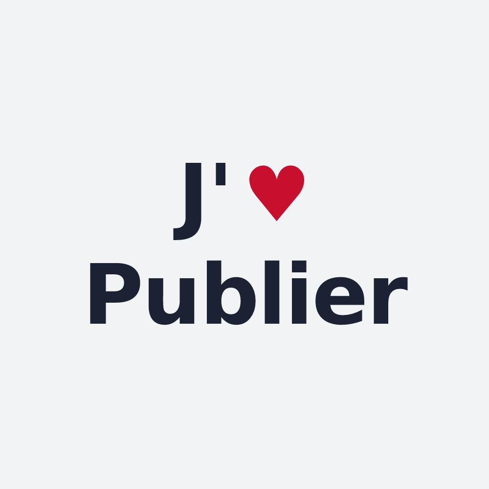 Poster personnalisé Publier — design « J'aime Publier » imprimé sur le poster