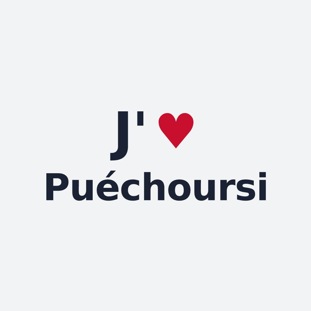 Poster personnalisé Puéchoursi — design J'aime Puéchoursi