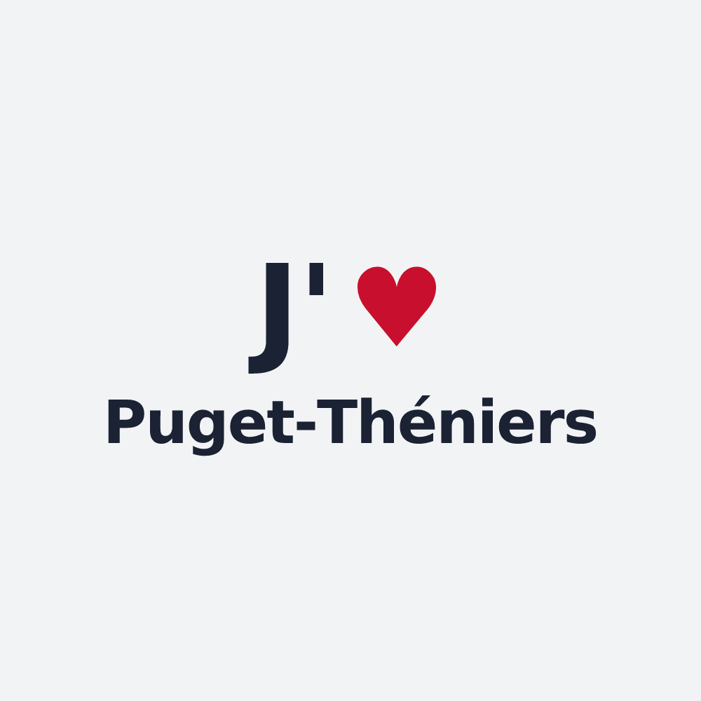 Poster personnalisé Puget-Théniers — design « J'aime Puget-Théniers » imprimé sur le poster