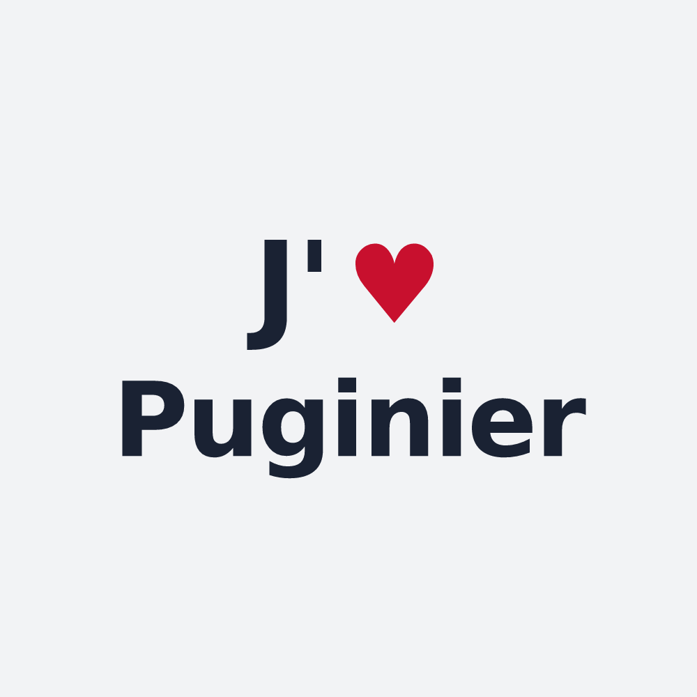 Poster personnalisé Puginier — design J'aime Puginier