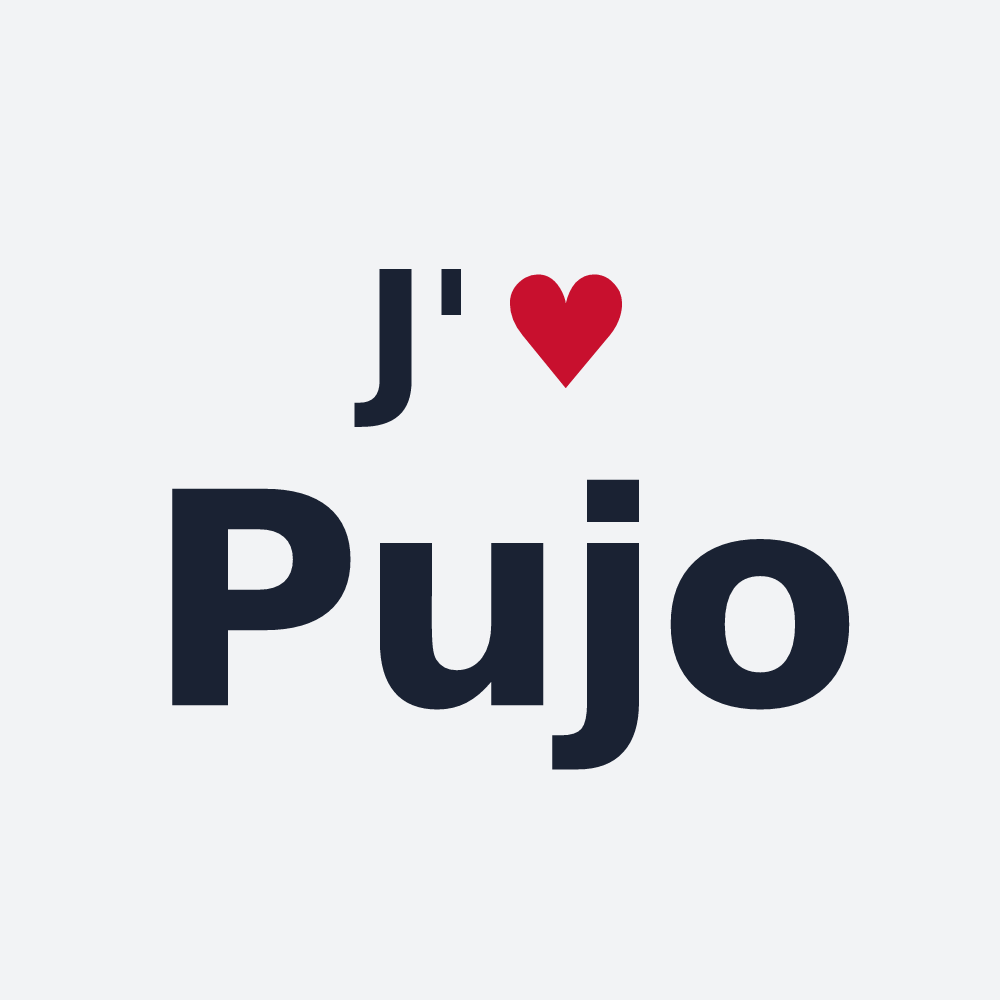 Poster personnalisé Pujo — design « J'aime Pujo » imprimé sur le poster