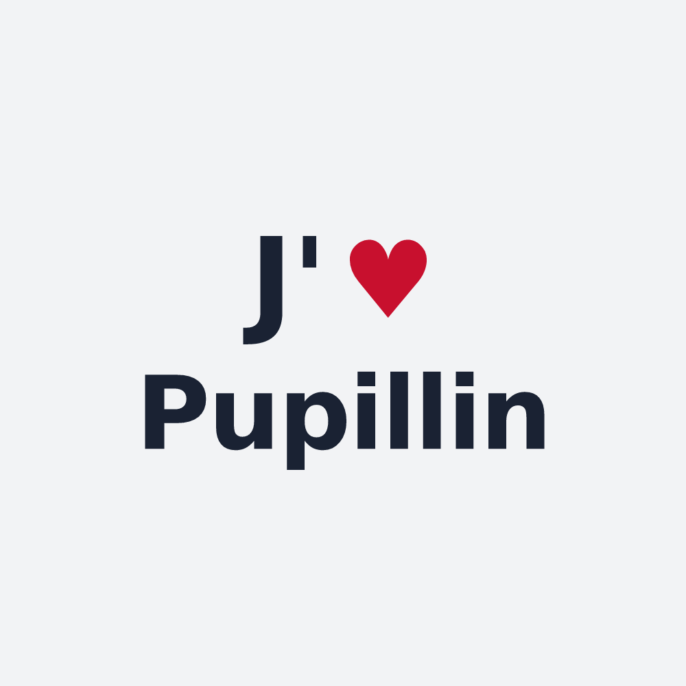 Poster personnalisé Pupillin — design « J'aime Pupillin » imprimé sur le poster