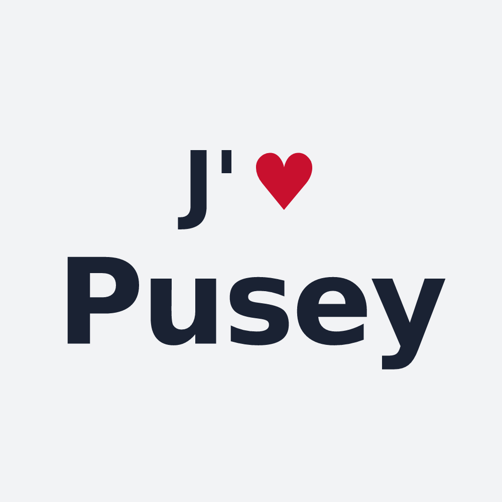 Poster personnalisé Pusey — design « J'aime Pusey » imprimé sur le poster
