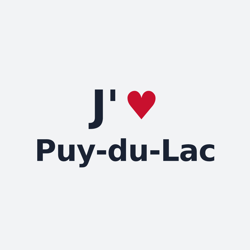 Poster personnalisé Puy-du-Lac — design « J'aime Puy-du-Lac » imprimé sur le poster