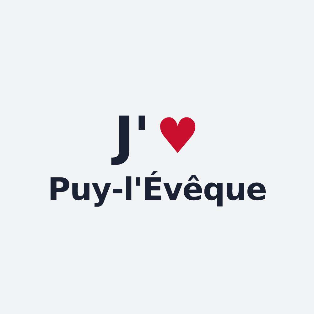 Poster personnalisé Puy-l'Évêque — design J'aime Puy-l'Évêque