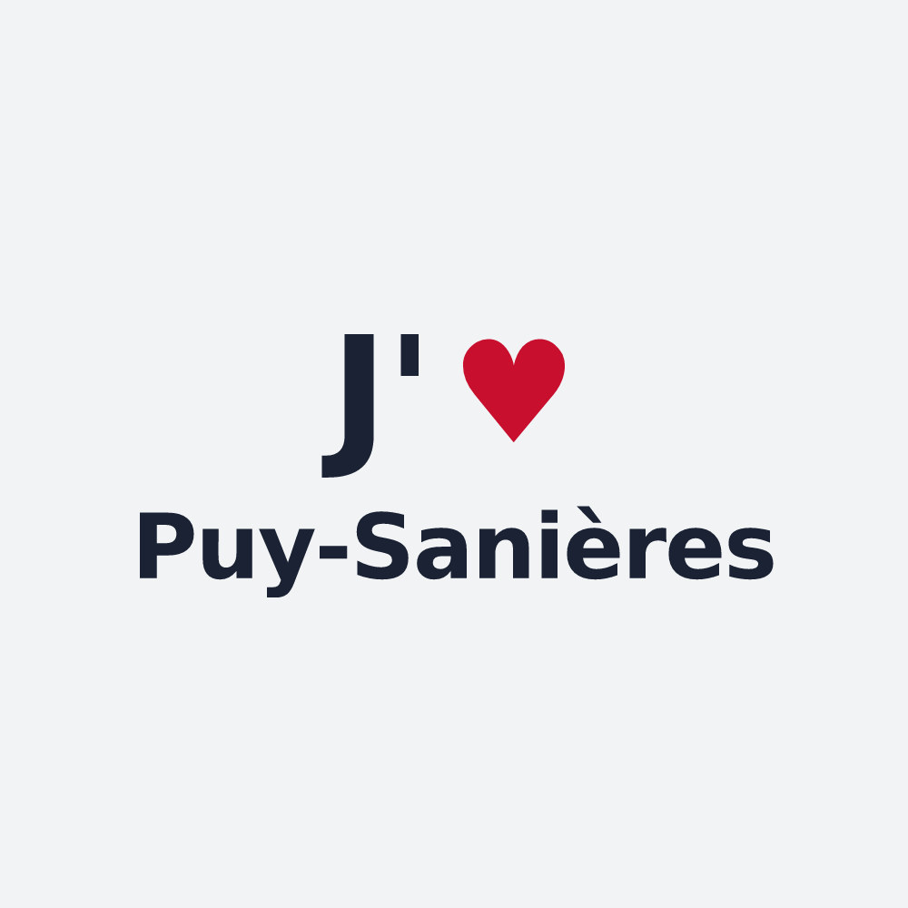 Poster personnalisé Puy-Sanières — design J'aime Puy-Sanières