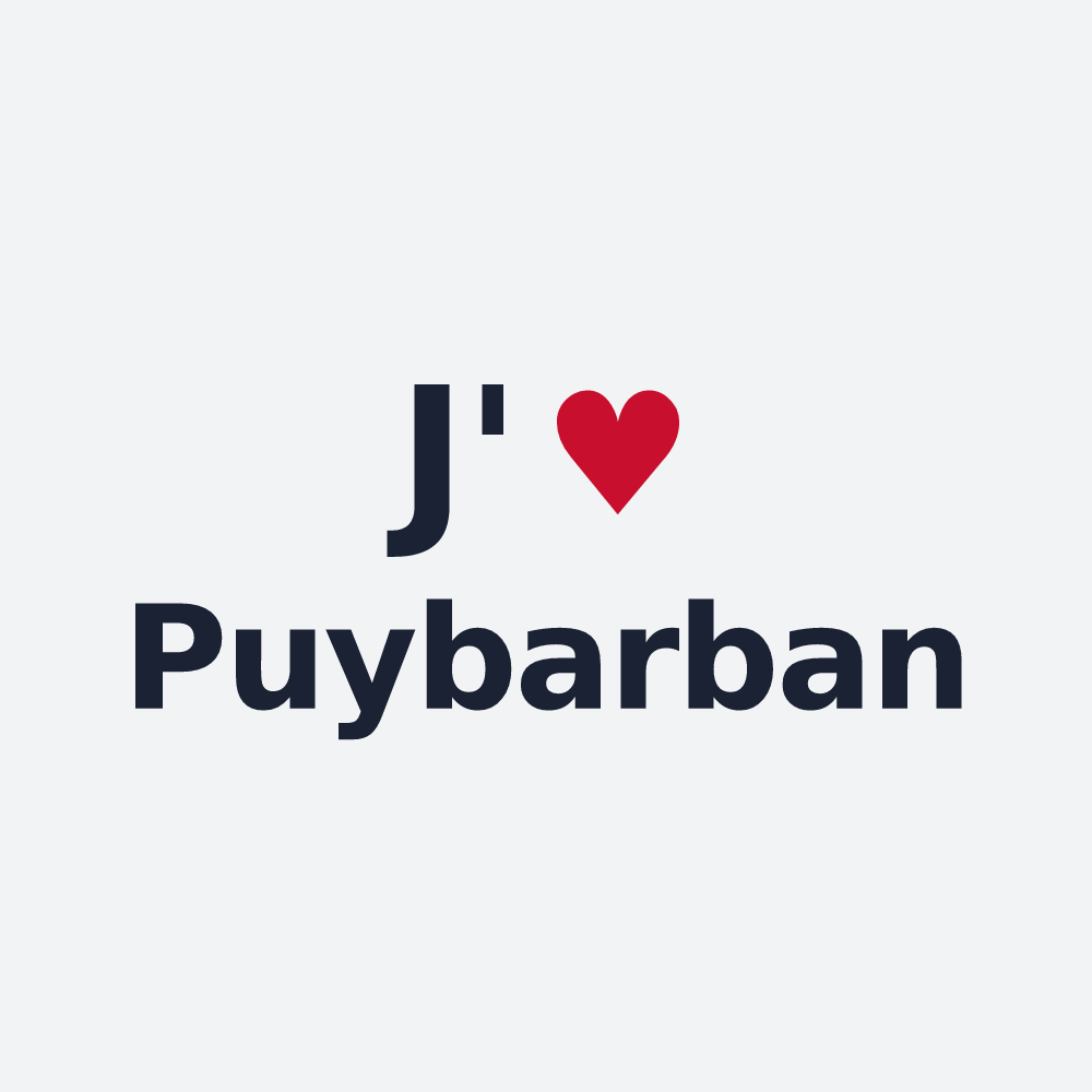 Poster personnalisé Puybarban — design J'aime Puybarban