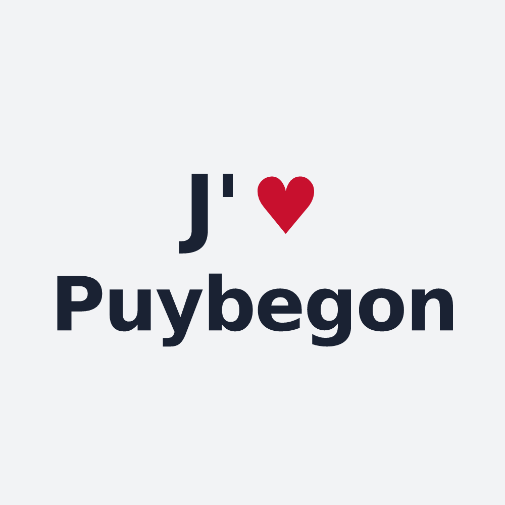 Poster personnalisé Puybegon — design « J'aime Puybegon » imprimé sur le poster