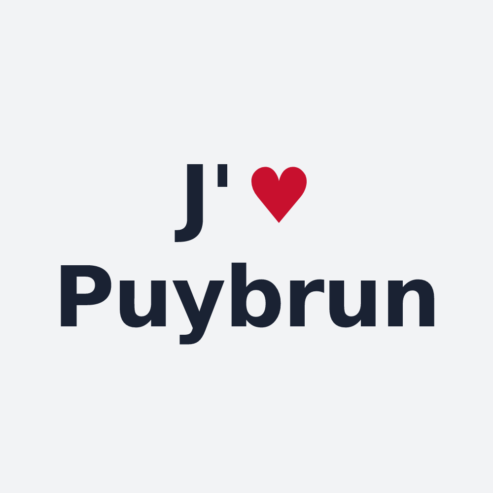 Poster personnalisé Puybrun — design J'aime Puybrun