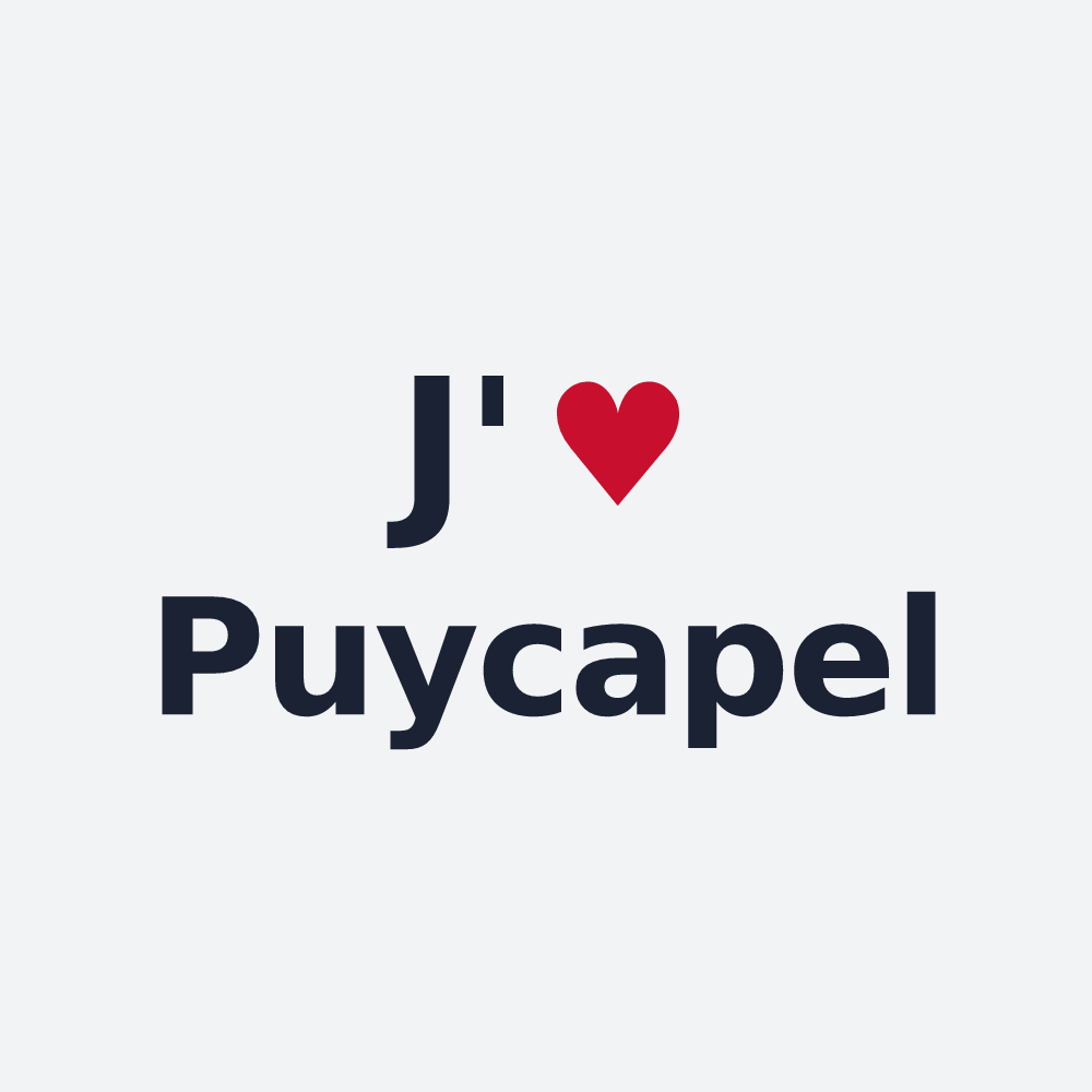 Poster personnalisé Puycapel — design J'aime Puycapel