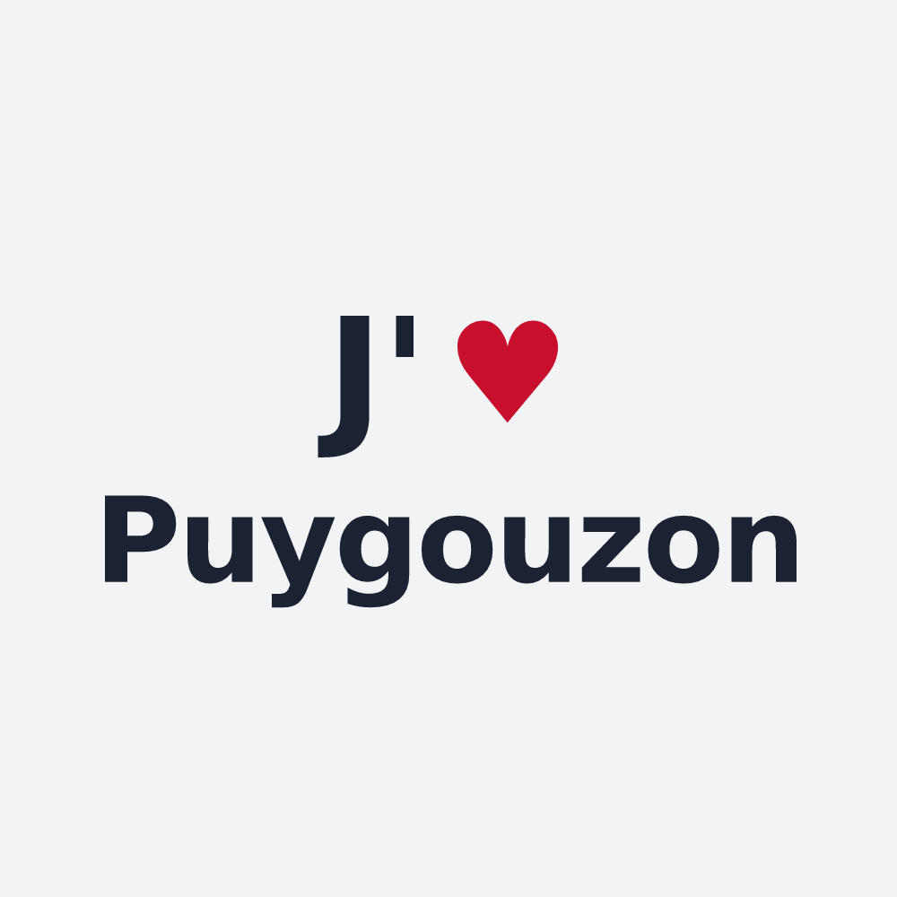 Poster personnalisé Puygouzon — design J'aime Puygouzon
