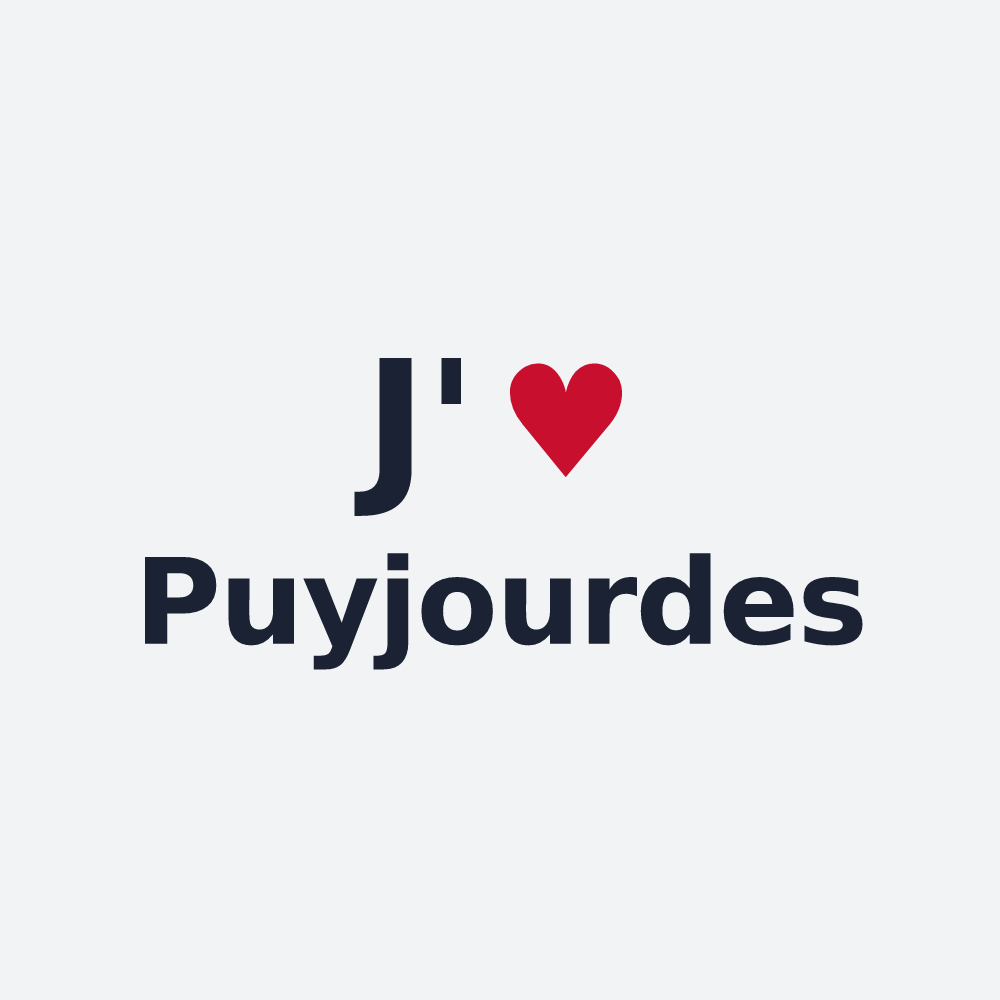 Poster personnalisé Puyjourdes — design J'aime Puyjourdes