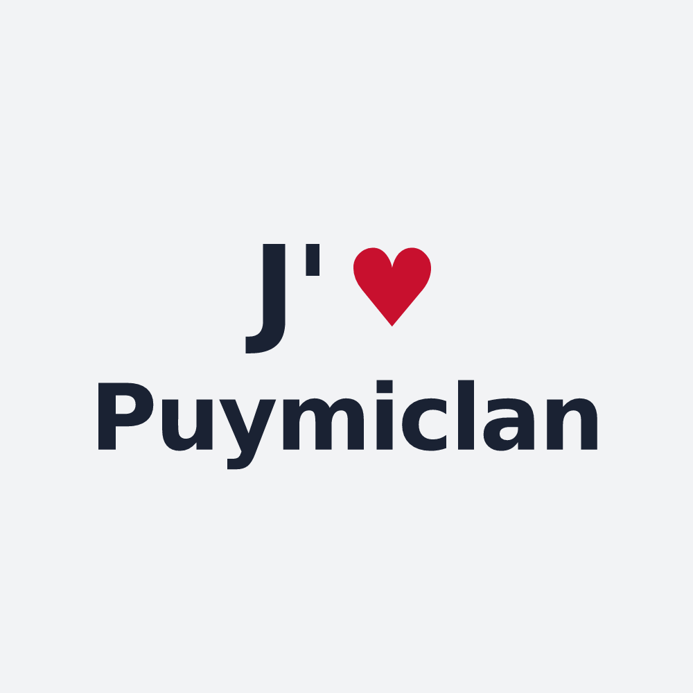 Poster personnalisé Puymiclan — design « J'aime Puymiclan » imprimé sur le poster