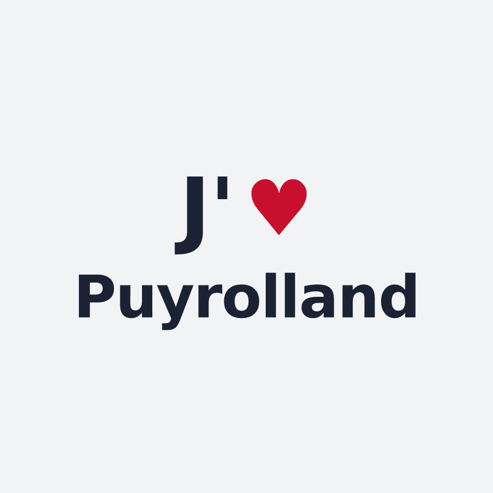 Poster personnalisé Puyrolland — design J'aime Puyrolland