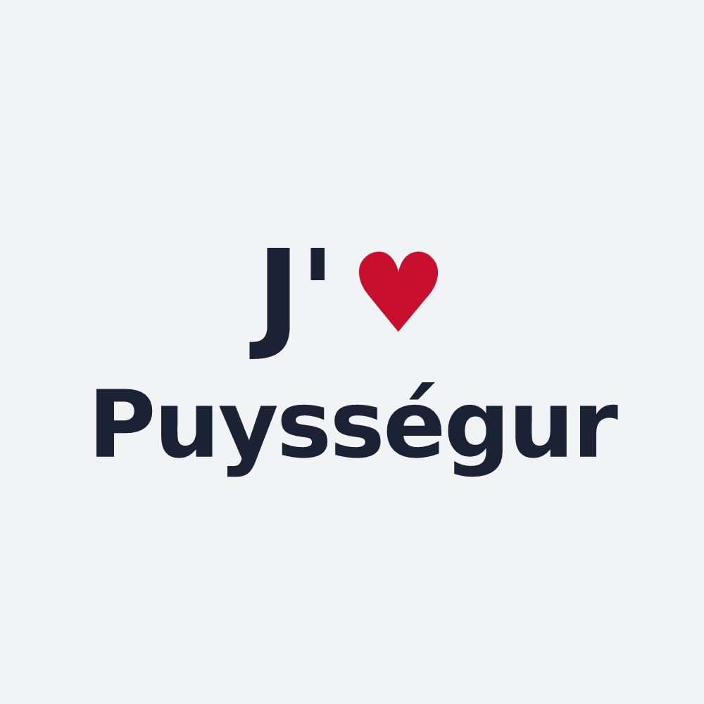 Poster personnalisé Puysségur — design J'aime Puysségur