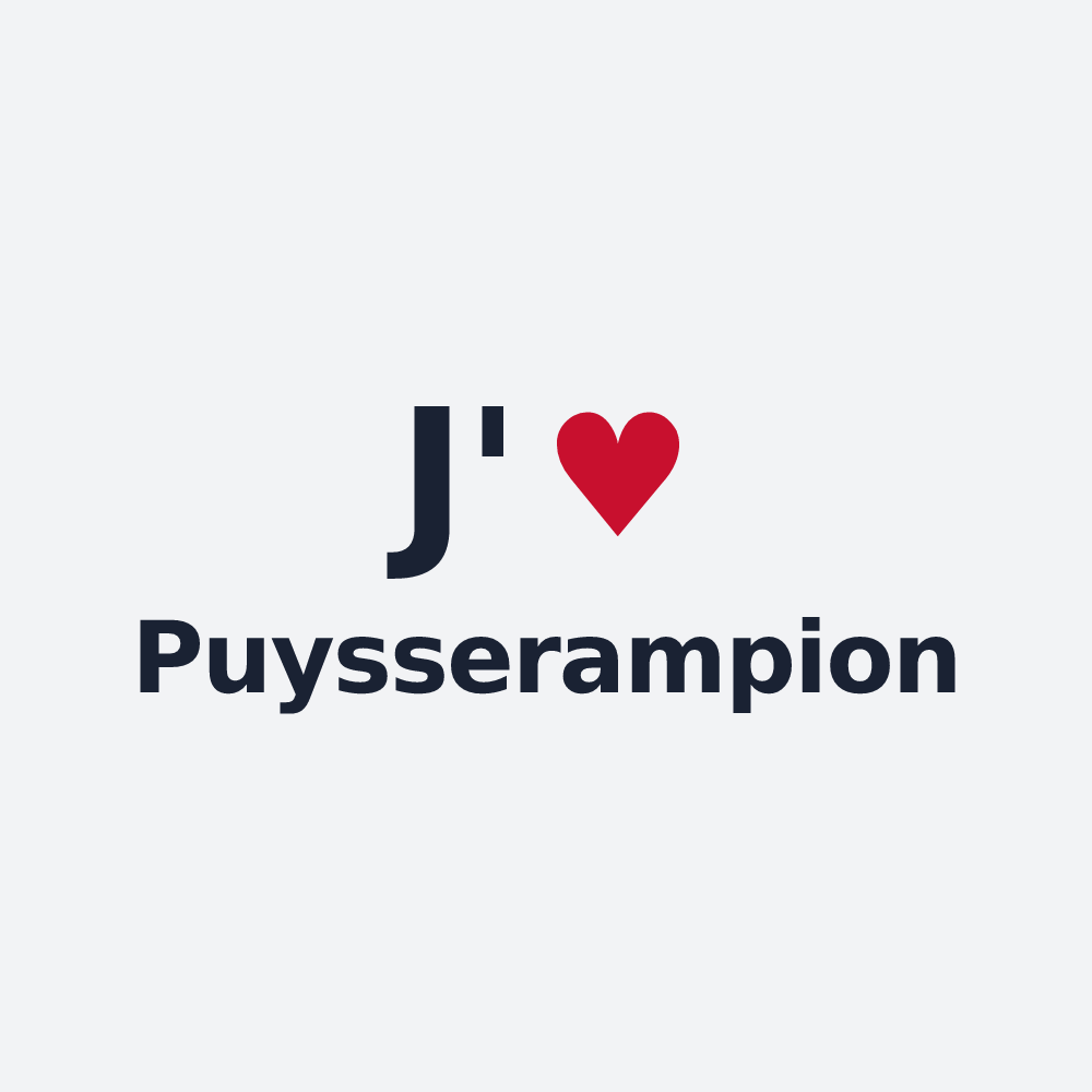 Poster personnalisé Puysserampion — design J'aime Puysserampion
