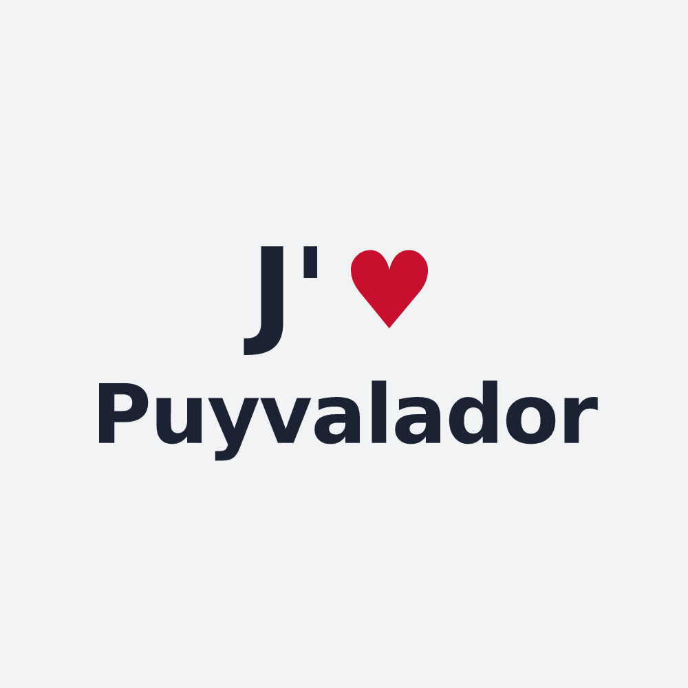 Poster personnalisé Puyvalador — design J'aime Puyvalador
