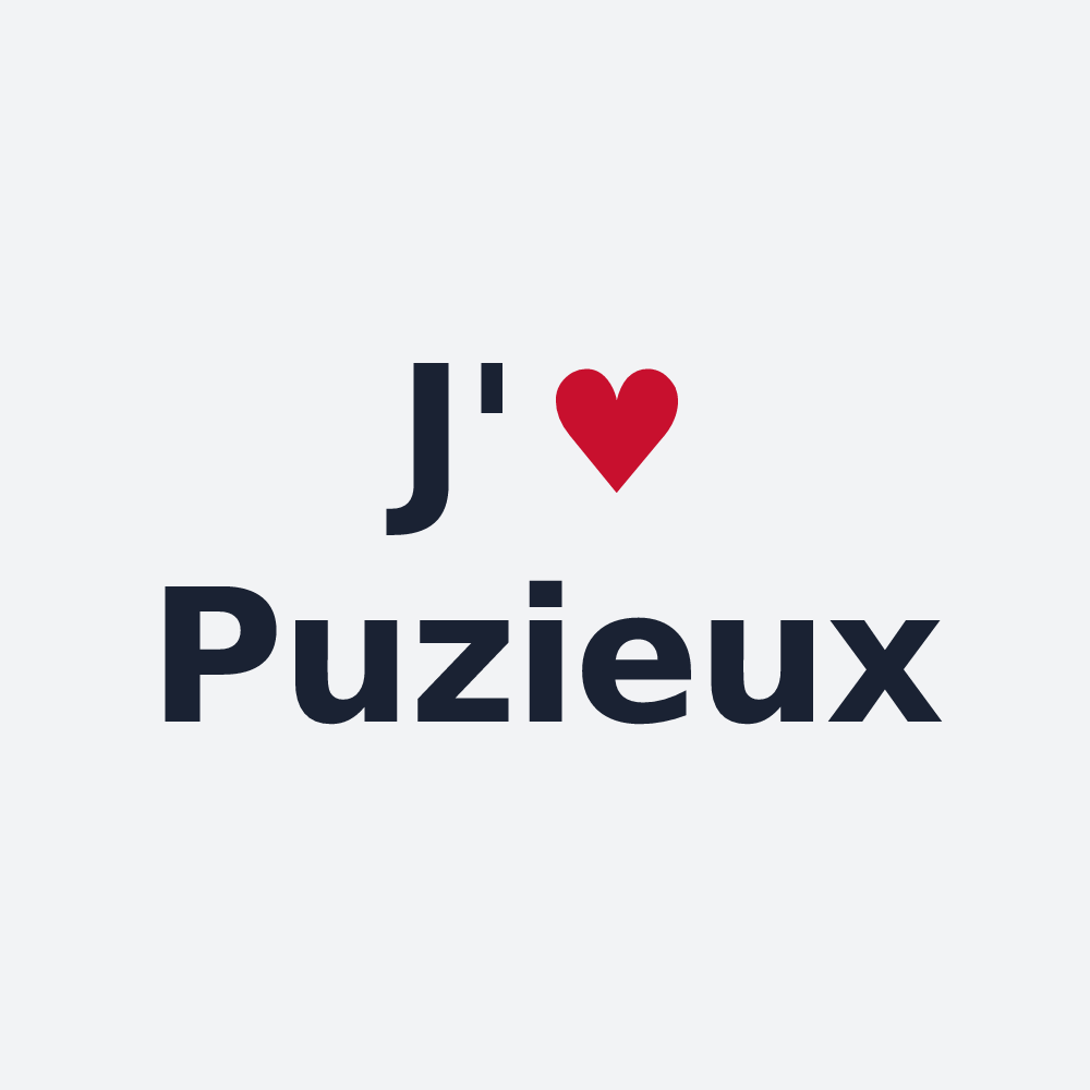 Poster personnalisé Puzieux — design « J'aime Puzieux » imprimé sur le poster
