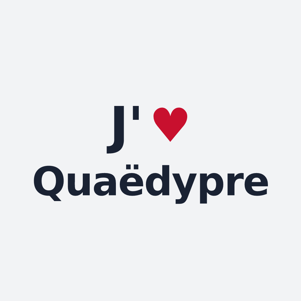 Poster personnalisé Quaëdypre — design « J'aime Quaëdypre » imprimé sur le poster