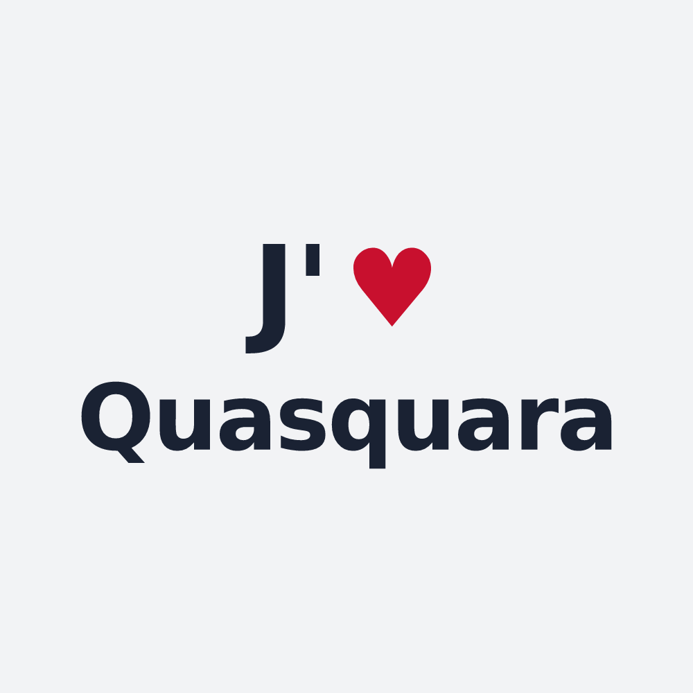 Poster personnalisé Quasquara — design « J'aime Quasquara » imprimé sur le poster