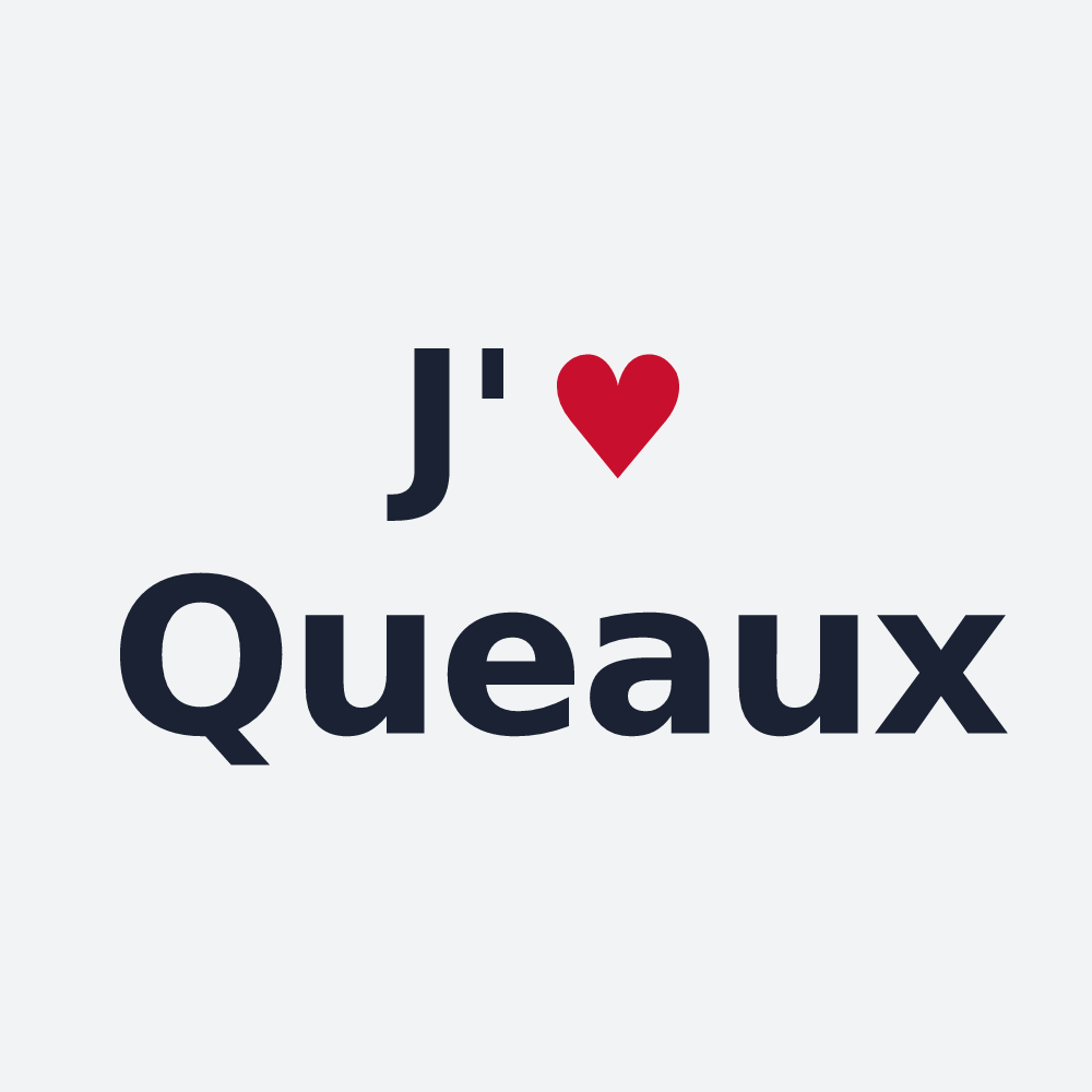 Poster personnalisé Queaux — design J'aime Queaux