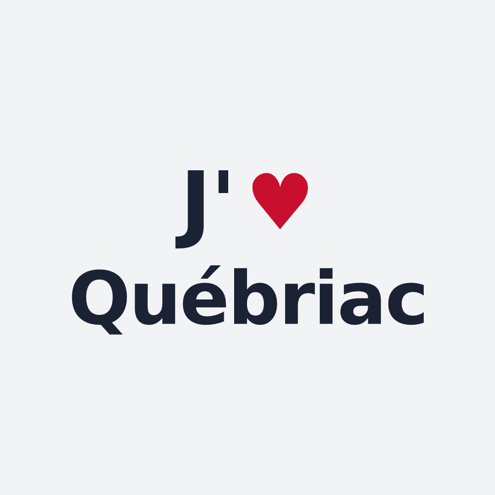 Poster personnalisé Québriac — design « J'aime Québriac » imprimé sur le poster