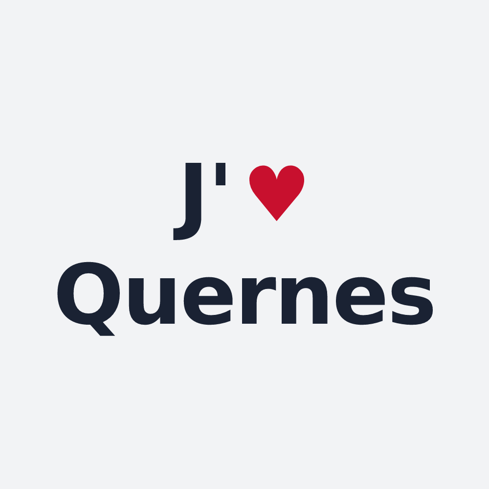 Poster personnalisé Quernes — design J'aime Quernes