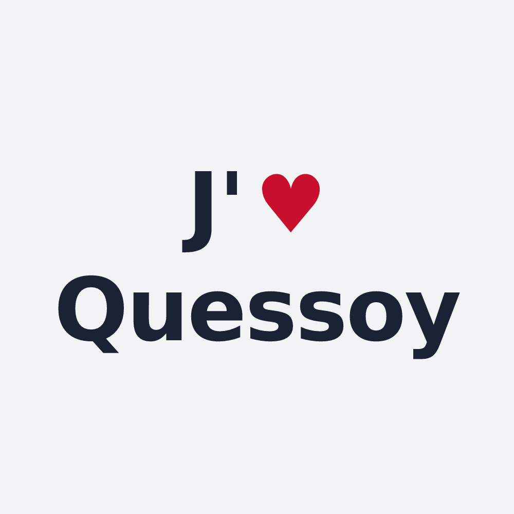 Poster personnalisé Quessoy — design « J'aime Quessoy » imprimé sur le poster