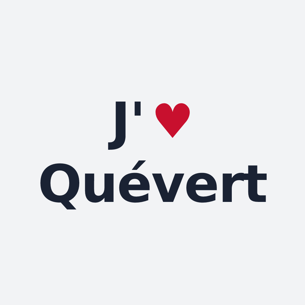 Poster personnalisé Quévert — design « J'aime Quévert » imprimé sur le poster