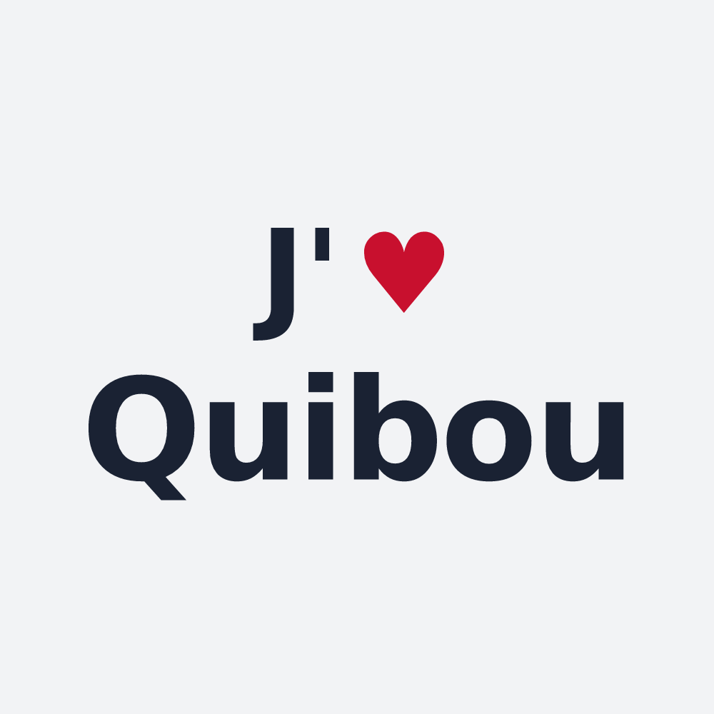 Poster personnalisé Quibou — design J'aime Quibou