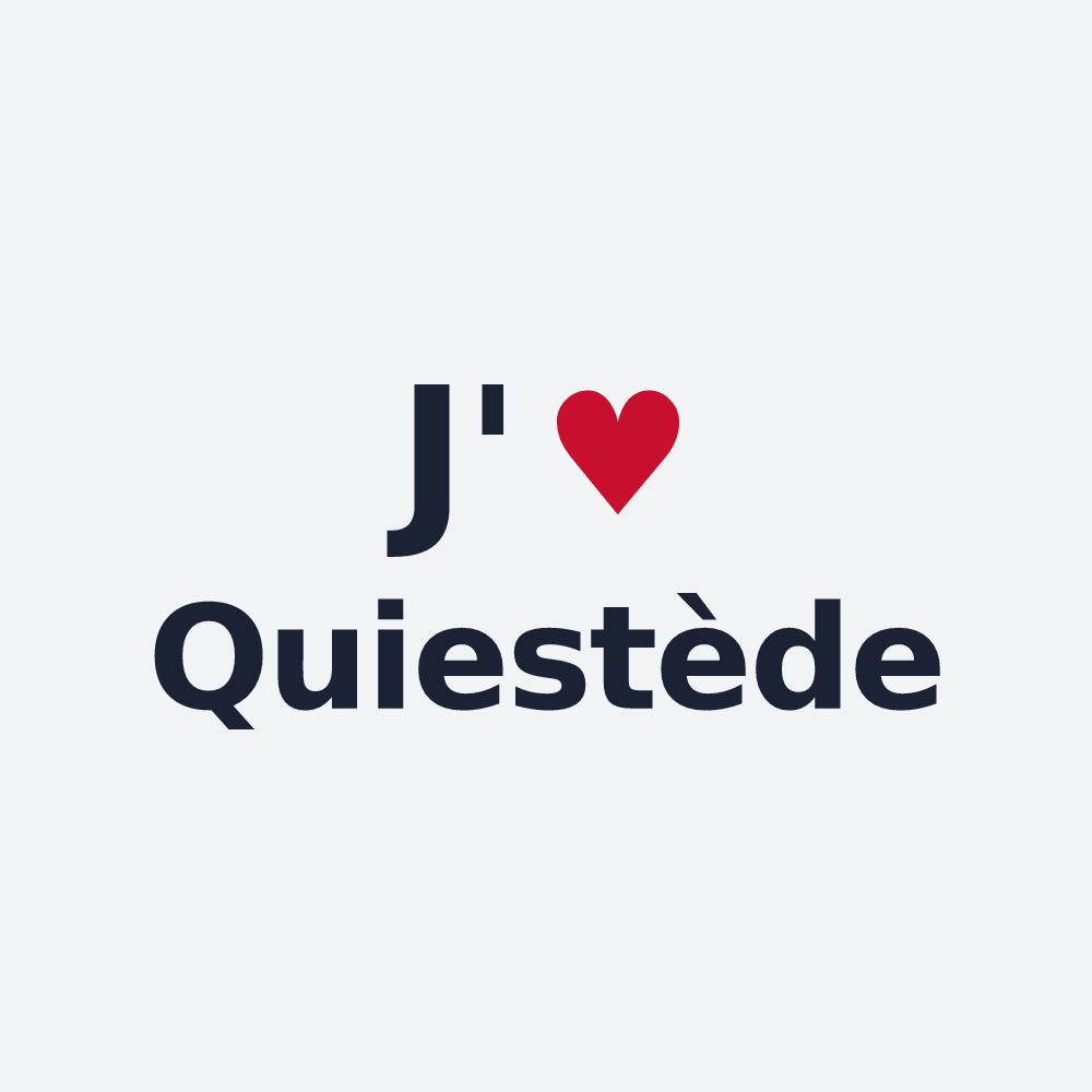 Poster personnalisé Quiestède — design « J'aime Quiestède » imprimé sur le poster